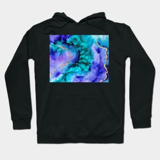 Abstract purple blue and green pattern Hoodie